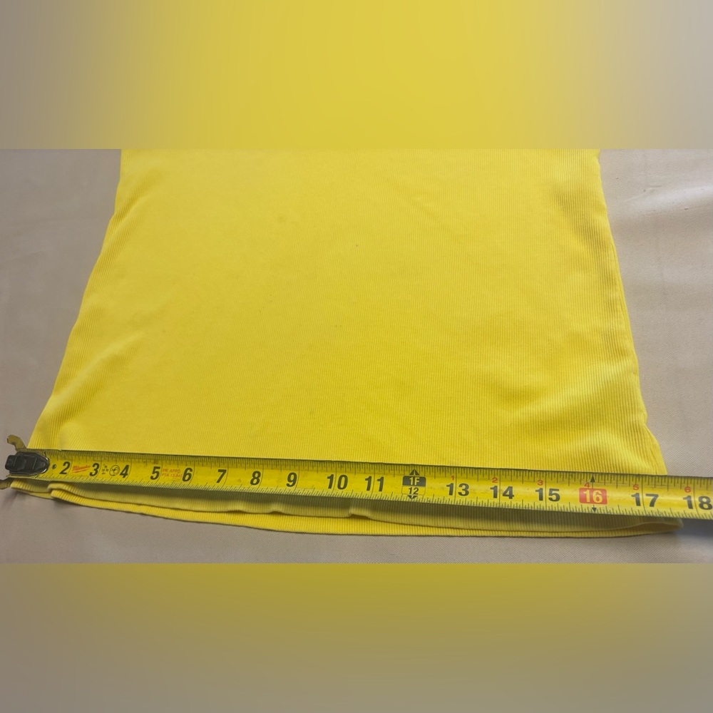 Lauren Ralph Lauren Women's Shirt Sz XL Yellow Lace-Up V-Neck Ribbed Cotton FLAW - Picture 8 of 16